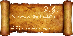 Perkovits Geminián névjegykártya